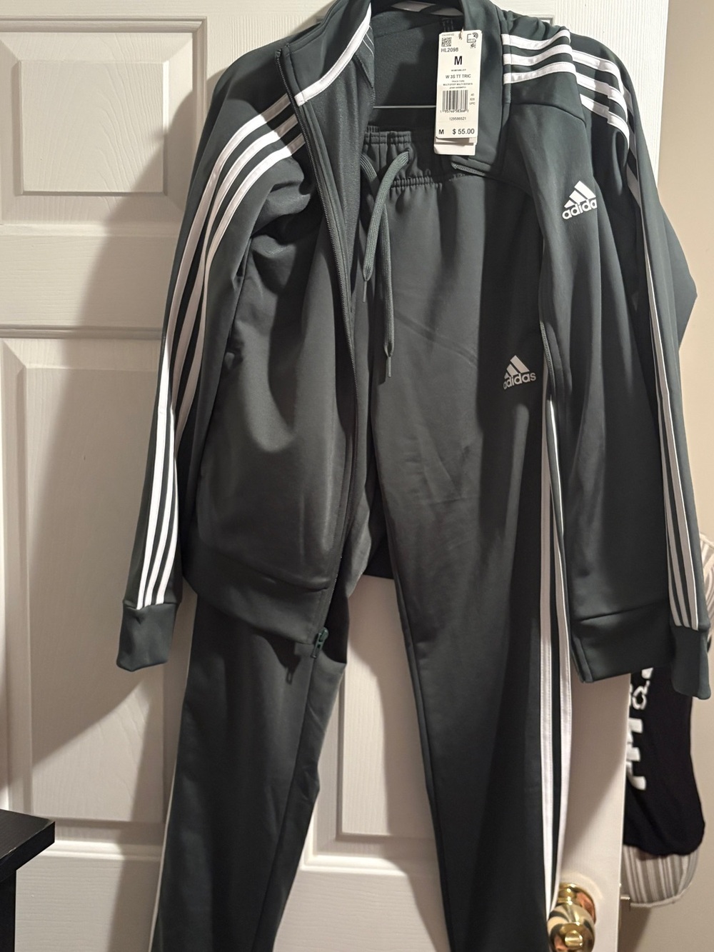 adidas Black Track Jacket & Joggers with White 3-Stripes